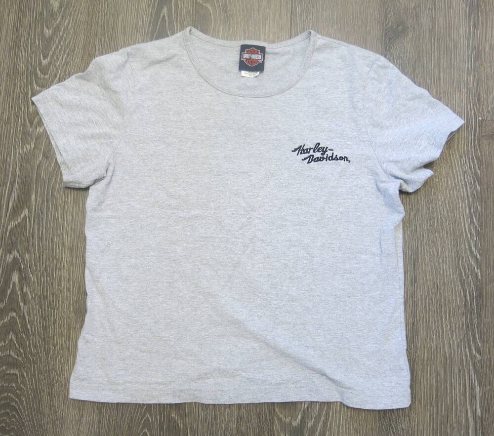 HARLEY DAVIDSON T Shirt Saginaw Valley Bay City MI Size L* Biker Gray Casual